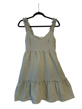 Blu Pepper Ruffled Strap Tiered Dress in Sage